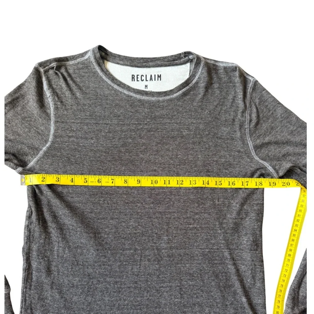 Reclaim Mens Charcoal Gray Heather Long Sleeve Thermal Shirt FK002 Size M - Picture 4 of 7